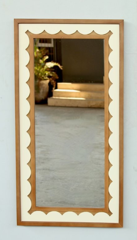 Wooden Scallop Oblong Mirror